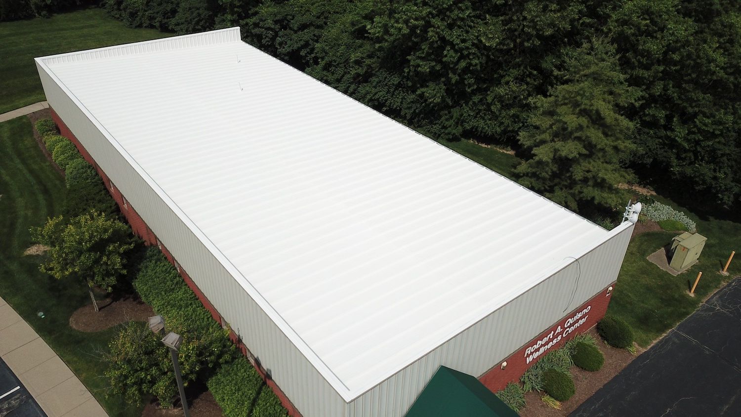 commercial metal roof project white