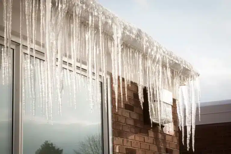 signs of roof leak experiencing heat loss and ice dam