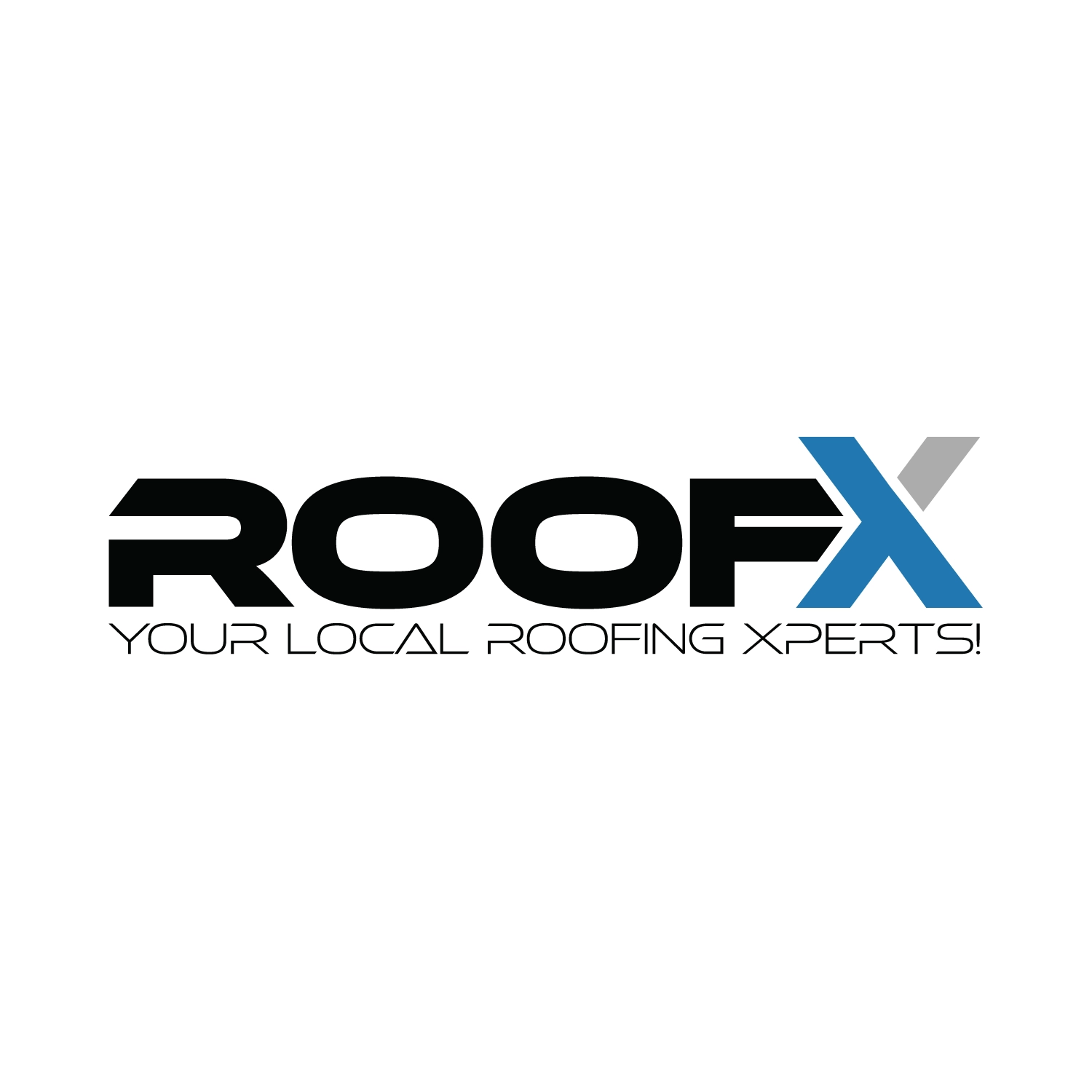 Roof X black and blue logo