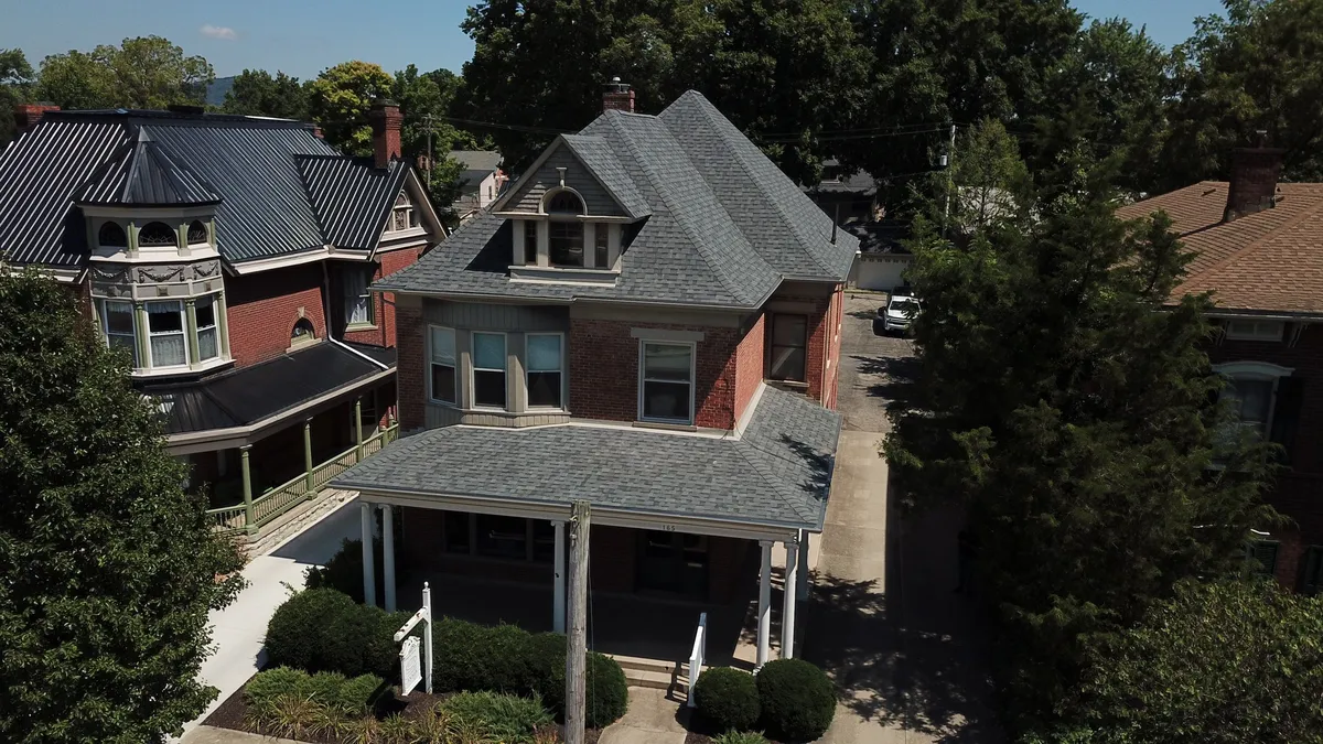 Front view of best roof shingles installed on Ohio property