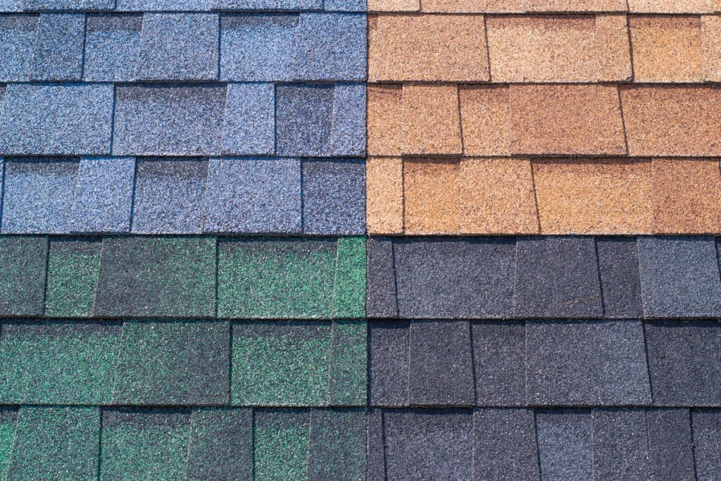 Close up view of Owens Corning shingle color options