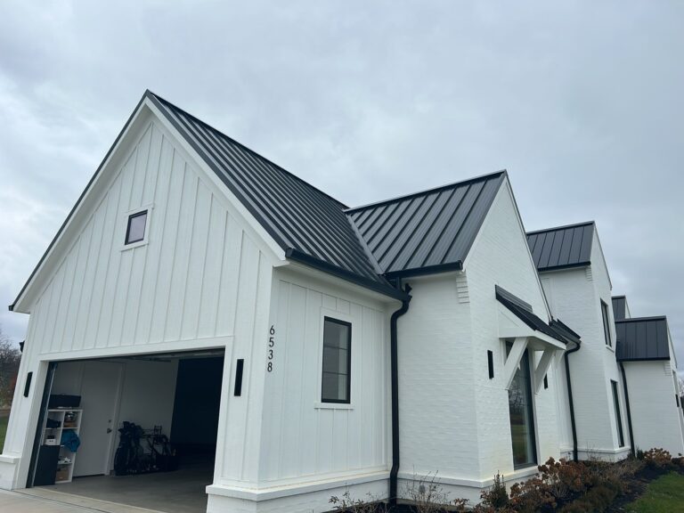 Black metal roof installed by RoofX
